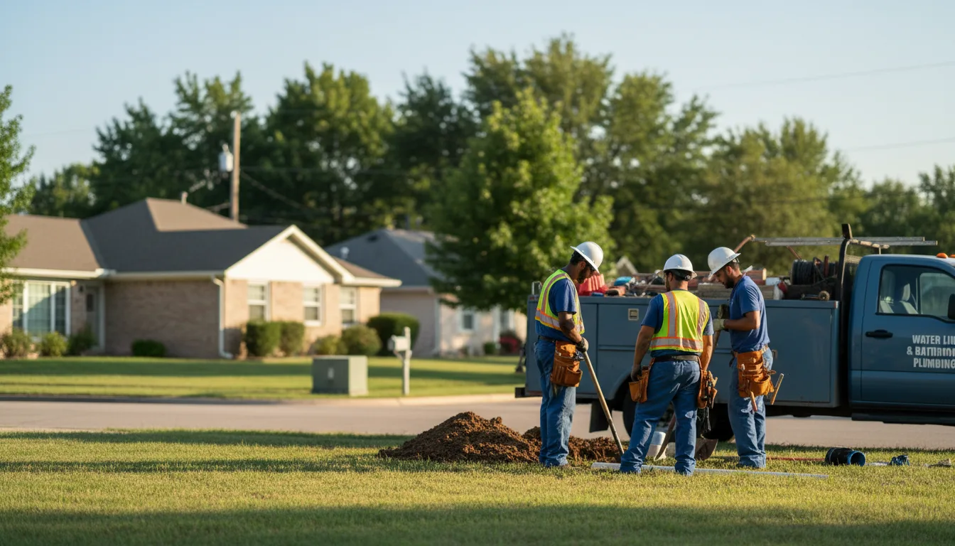 Residential water line and bathroom plumbing service in Admire, KS